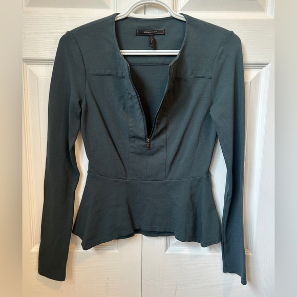 BCBG maxazaria Jaynie Peplum Top ~ size XXS - Picture 2 of 6